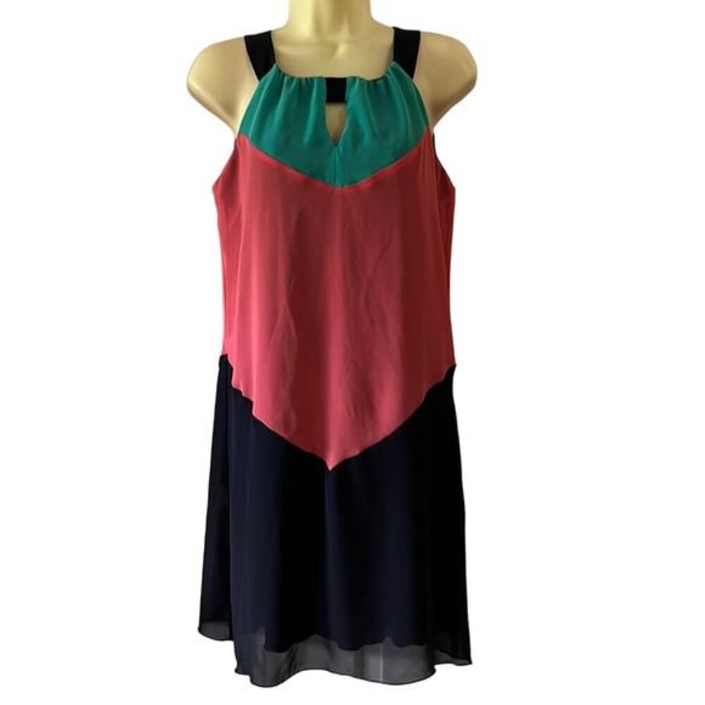 EnFocus Studio Size 4 Sleeveless Color Block Dress Retro Vibe Summer